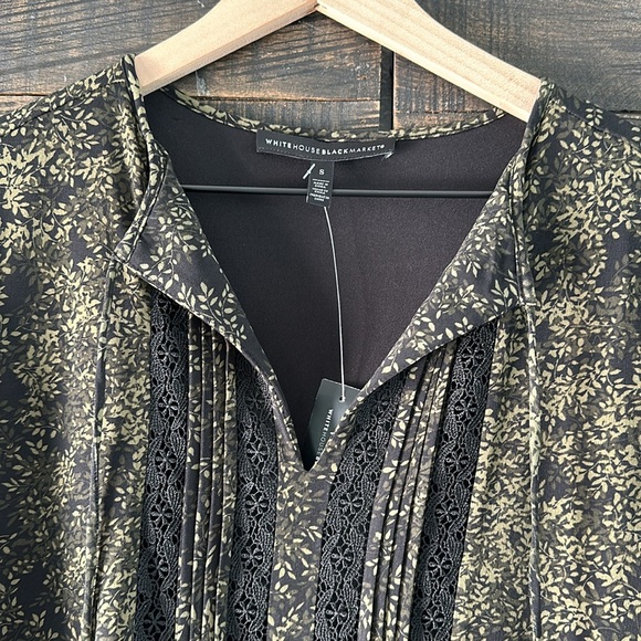 NWT White House Black Market Lace Inset Tunic Blouse - Picture 9 of 12